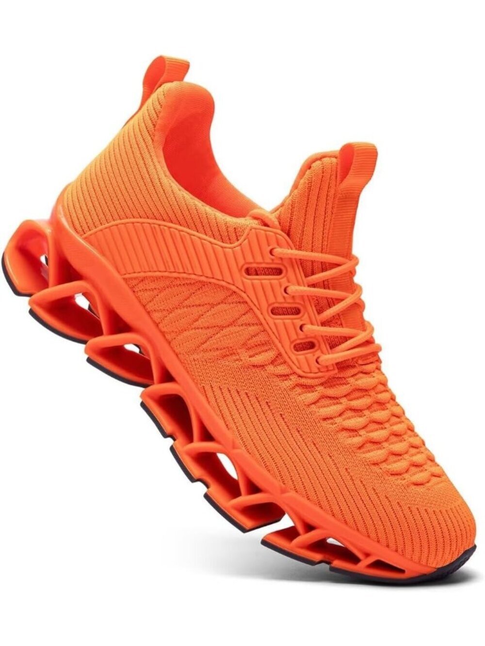 Mens Orange Comfort Non Slip Work Sport Athletic Trainer Slip on Walking Sneaker - Picture 6 of 7